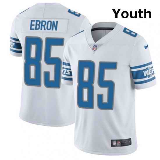 Youth Nike Detroit Lions 85 Eric Ebron Limited White Vapor Untouchable NFL Jersey